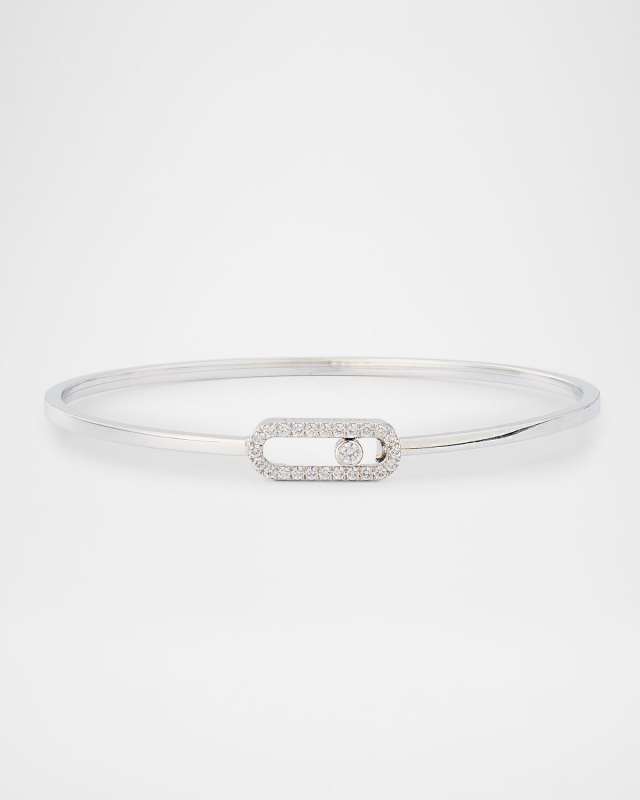 MOVE UNO 18K WHITE GOLD FLEX DIAMOND PAVE BRACELET